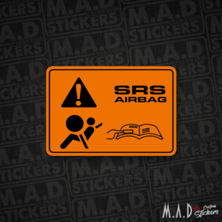 Honda Civic kaput altı turuncu SRS airbag sticker/etiket