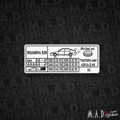 Civic lastik basınç sticker/etiket (tek tip)