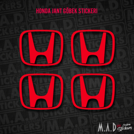 Honda jant göbeği stickerı (1 takım) (düz kapaklara uygundur)