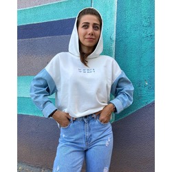 Baskılı garnili sweatshirt