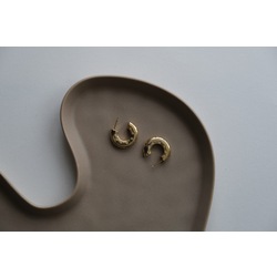 Ay-Yıldız İşlemeli Gold Küpe 