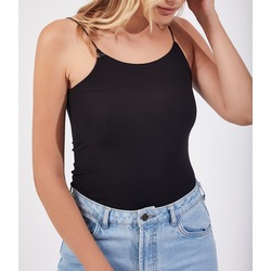 İP ASKILI ÖRME BODY BLUZ - SİYAH