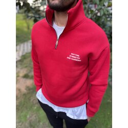 Fermuarlı Kırmızı Sweat