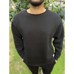 Siyah şardonlu Oversize Sweat