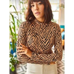Zebra Desen Kadın Bluz