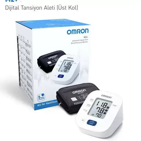 Omron M2+ Geniş Manşetli Üst Koldan Pilli Dijital Tansiyon Aleti –  5 Yıl Garantil