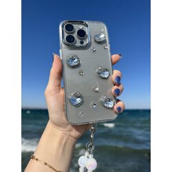 Hello Kitty taşlı şeffaf kılıf