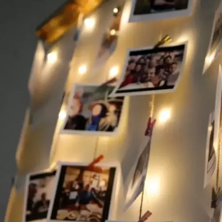 Tasarım Kişiye Özel fotoğraf Dahil Mandallı Jüt Ipli 3 Mt Led Işıklı Dogan Ahşap Çerçeve