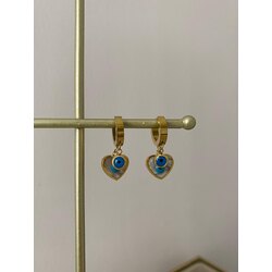 Nazar boncuk Detaylı Gold Küpe 