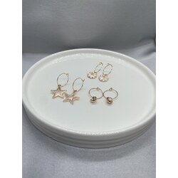 Papatya&Yıldız 3lü set küpe 