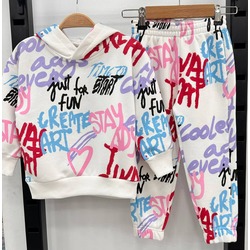 ZARA GRAFİTİ BASKILI KIZ ÇOCUK 2'Lİ TAKIM