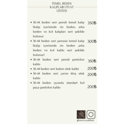 34-44 BEDEN SERİ KALEM ETEK KALIBI