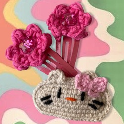 HELLO KITTY - 3LÜ TOKA SETİ(EL YAPIMI ORGANİK PAMUK İPLİKLİ)