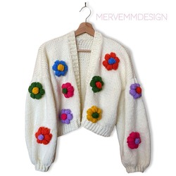 PAPATYALI EKRU ÖRGÜ HIRKA (OVERSIZE) 
