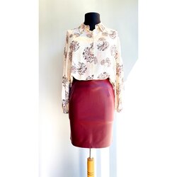 Bordo Mini Deri Etek