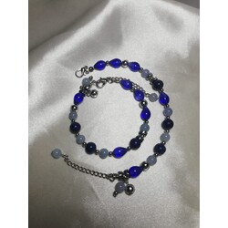 Kehribar,Ceyd,Lapis  Lazuli ve Hematit Doğal Taş Bileklik 