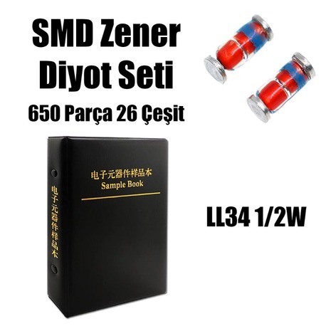 SMD Zener Diyot Seti 650 Parça 26 Çeşit