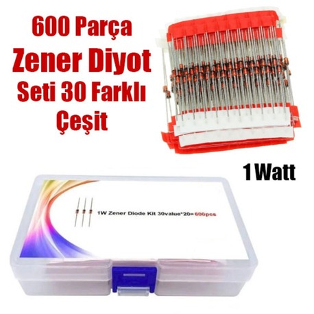 Zener Diyot Seti 600 Parça 1W Çantalı Set