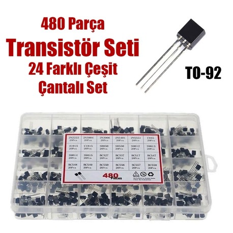 480 Parça Transistör Seti 24 Farklı Çeşit Çantalı Set