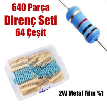 Büyük Boy Direnç Seti 640 Parça 2W Çantalı Set