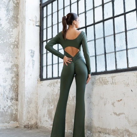 İSPANYOL PAÇA UZUN KOL SCRUNCH BUTT TULUM KOD NO: 3104