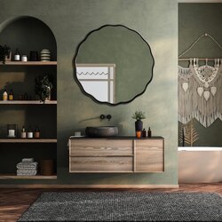 60x60 Siyah Çerçeveli Asimetrik Ayna