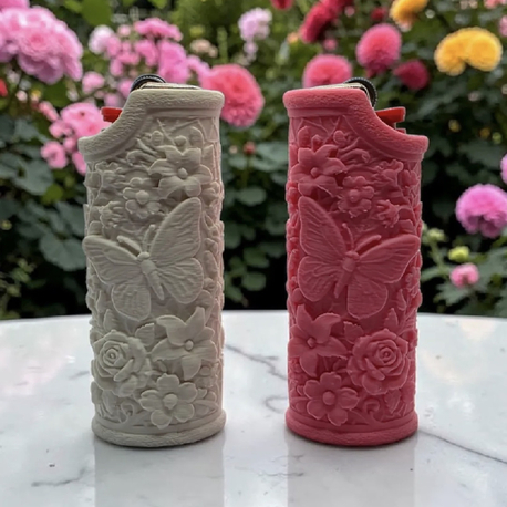 Kelebek ve Çiçek Bahçesi Çakmak Kılıfı