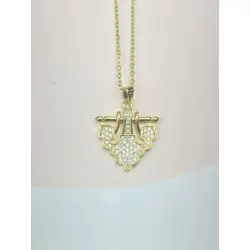 ÇELİK KOLYE TAŞLI SERENAY 45CM GOLD