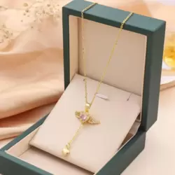 ÇELİK KOLYE KALP MELEĞİ GOLD