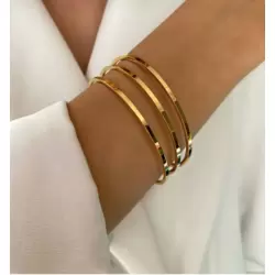 ÇELİK AJDA BİLEZİK 6.5 BOY ÜÇLÜ SET GOLD