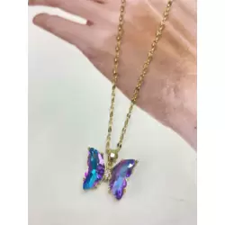 ÇELİK KOLYE KELEBEK FERAHLIĞI 45CM GOLD