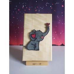 Sevimli Fil String Art Tablo