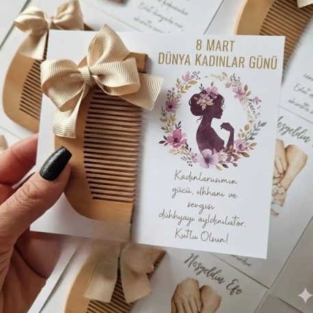 Kadınlar Günü Hediyelik Tarak