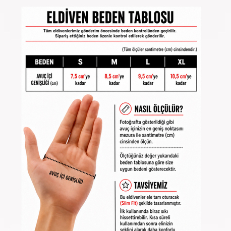 ELDİVEN BEDEN TABLOSU