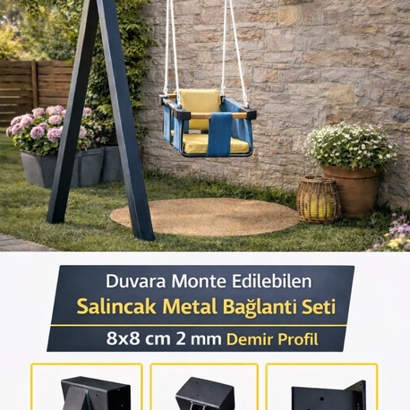 Salıncak hamak bahçe düvar arası demir bağlantı montaj elemanları 