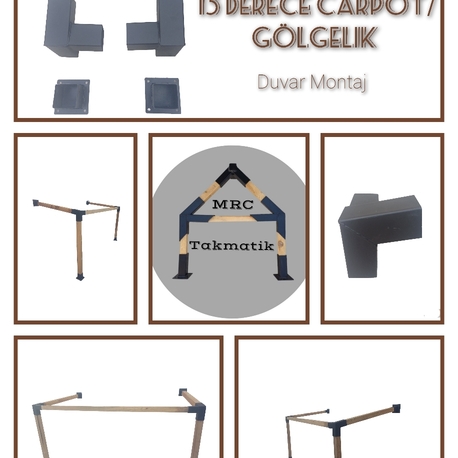 Ev Kapı Gölgelik Carport Pergola Duvar Montaj Aparatı Seti
15° Eğimli 8x8 cm 2 mm
