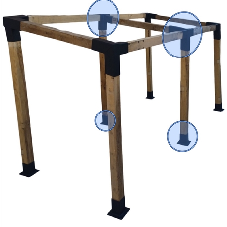 15° Eğimli Çatı Uzatma Ek Seti – 8x8 cm Çardak Pergola Bahçe gölgelik kamelya 