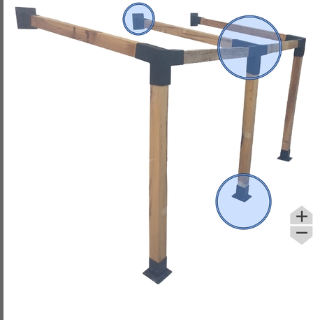 15° Eğimli Çatı Uzatma Ek Seti duvar montaj – 8x8 cm Çardak Pergola Bahçe gölgelik kamelya