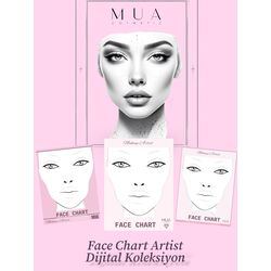 MUA Face Chart Makeup Artist Dijital Book