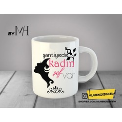 Kadın Şef / Beyaz Kupa