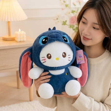 stitch kostümlü hello kitty peluş 30 cm