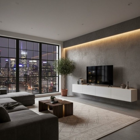 MAC DİZAYN Milas 240 cm Parlak Beyaz TV Ünitesi –MDF, Modern Tasarım, 