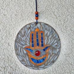 15cm Hamsa Mozaik Duvar Süsü