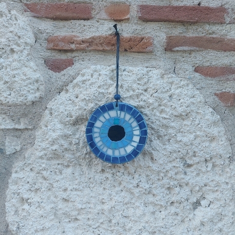 10cm Mavi Mozaik Nazar Boncuğu Duvar Süsü