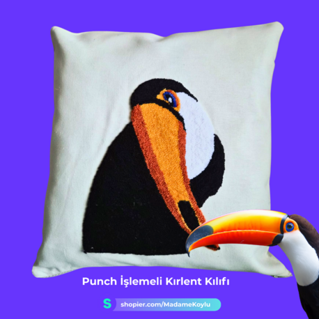 Punch İşlemeli Kırlent Kılıfı