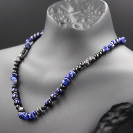 Hematit ve Lapis Lazuli Kolye - El Yapımı, Orijinal Tasarım