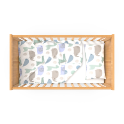 Organik Bebek Nevresim Takımı - Karışık Hayvanlı (GOTS sertifikalı) // Organic Baby Duvet Cover Set 
