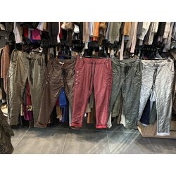 Zımbalı Deri Esnek Pantolon 