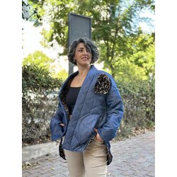 Kapitone Leopar Ceket