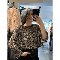 Leopar Taşlı Bluz